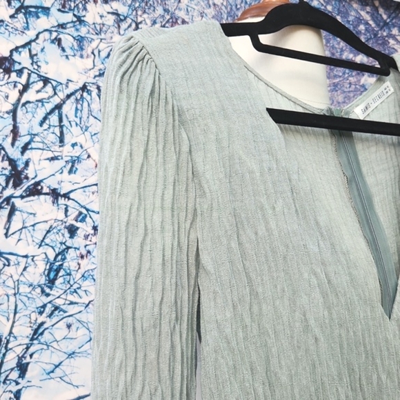 SAINTS + SECRETS   boho crepe style frill long sleeve mini dress - Picture 5 of 9